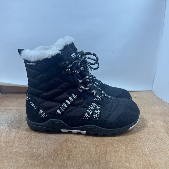 Xero Shoes Womens Alpine Boot Size 7 Waterproof Black Lace Up Barefoot Minimal - Picture 1 of 8